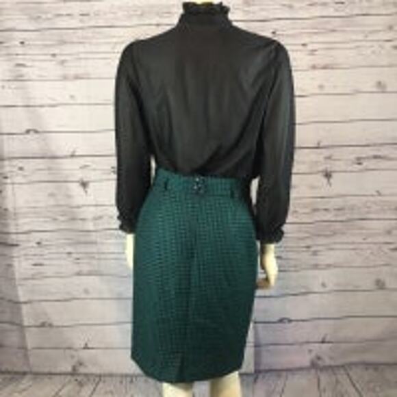 American Vintage Pretty Tops black lace & frilled blouse high neck size medium - Picture 7 of 12